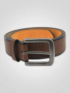 Best D555 Brown AVANT Burnished Edge Faux 3.50 cm Width Leather Belt