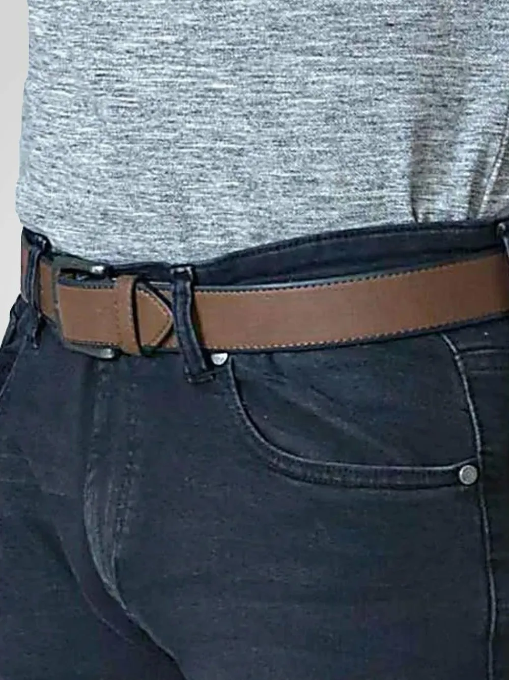 Best D555 Brown AVANT Burnished Edge Faux 3.50 cm Width Leather Belt