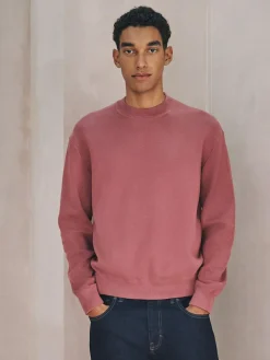 Best Next N. Premium Cotton Rich Relaxed Fit Mid Weight Knitted Sweatshirt Damson Pink