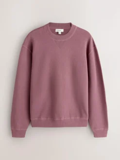 Best Next N. Premium Cotton Rich Relaxed Fit Mid Weight Knitted Sweatshirt Damson Pink