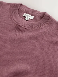 Best Next N. Premium Cotton Rich Relaxed Fit Mid Weight Knitted Sweatshirt Damson Pink
