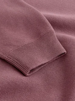 Best Next N. Premium Cotton Rich Relaxed Fit Mid Weight Knitted Sweatshirt Damson Pink
