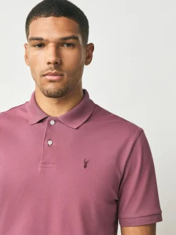 Next Damson Pink Regular Fit Short Sleeve Pique Polo Shirt^ Tops & T-Shirts