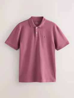 Next Damson Pink Regular Fit Short Sleeve Pique Polo Shirt^ Tops & T-Shirts