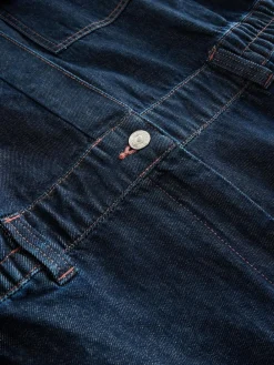 Next Dark Blue 100% Cotton Maternity Denim Boilersuit^Women Jumpsuits & Playsuits