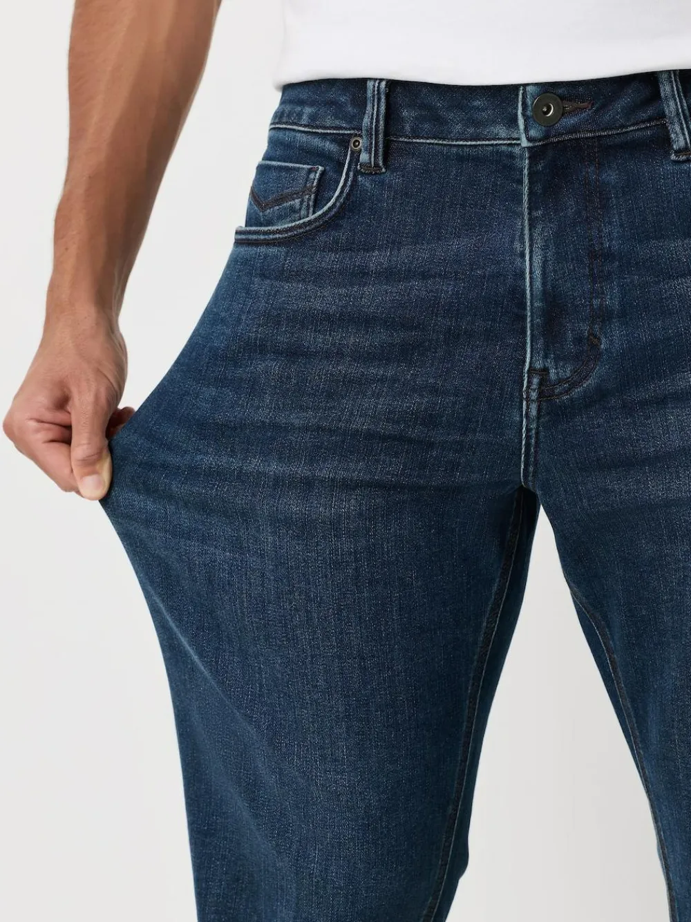 Next Dark Blue - ThermoGen Straight Fit Motionflex Jeans^ Jeans|Jeans