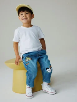 Next Dark Blue Character Farm Loose Pull On Jeans (3mths-7yrs)