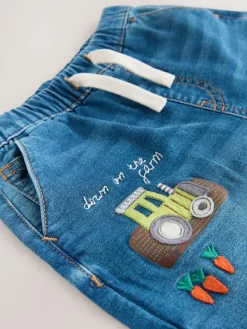 Next Dark Blue Character Farm Loose Pull On Jeans (3mths-7yrs)