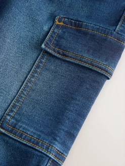 Sale Next Comfort Stretch Wide Cargo Jeans (3mths-7yrs) Dark Blue