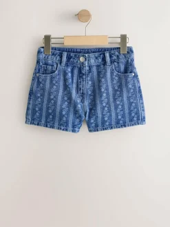 Discount Next Dark Blue Floral Denim Shorts (3-16yrs)