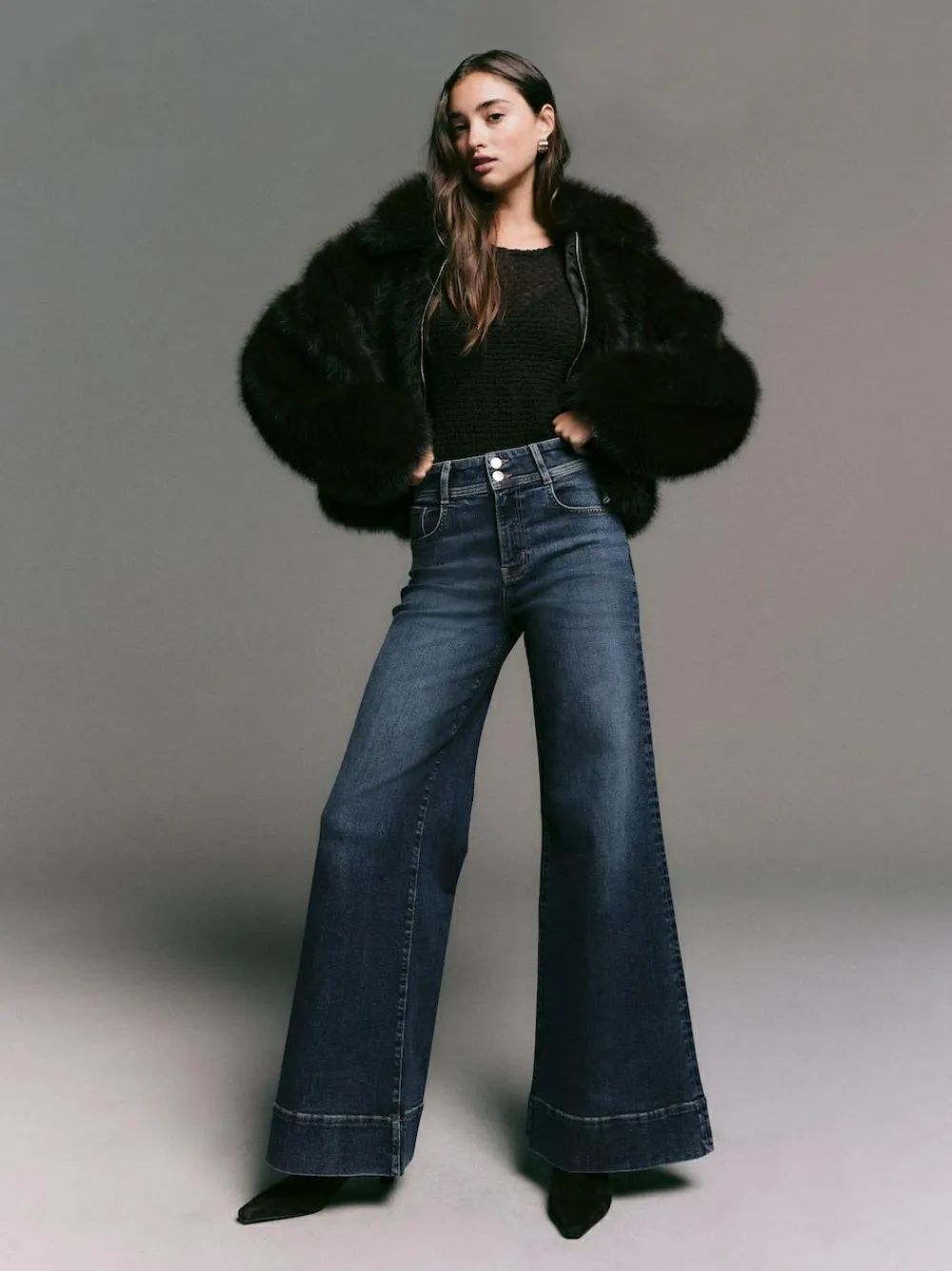 Next High Rise Stretch Wide Leg Jeans^Women Jeans|Jeans