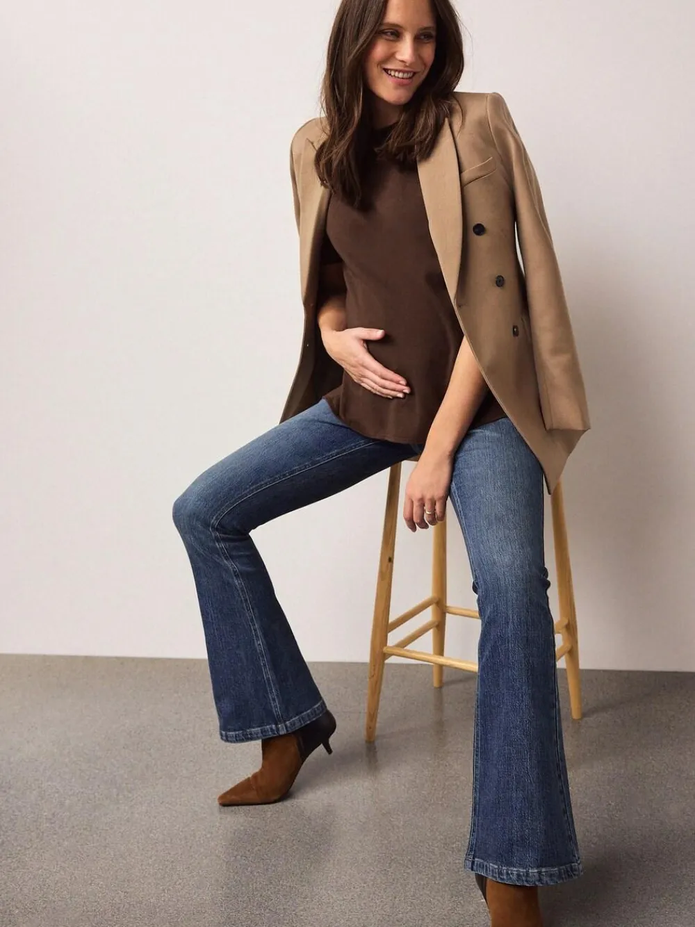 Sale Next Dark Blue Maternity Denim Flare Jeans