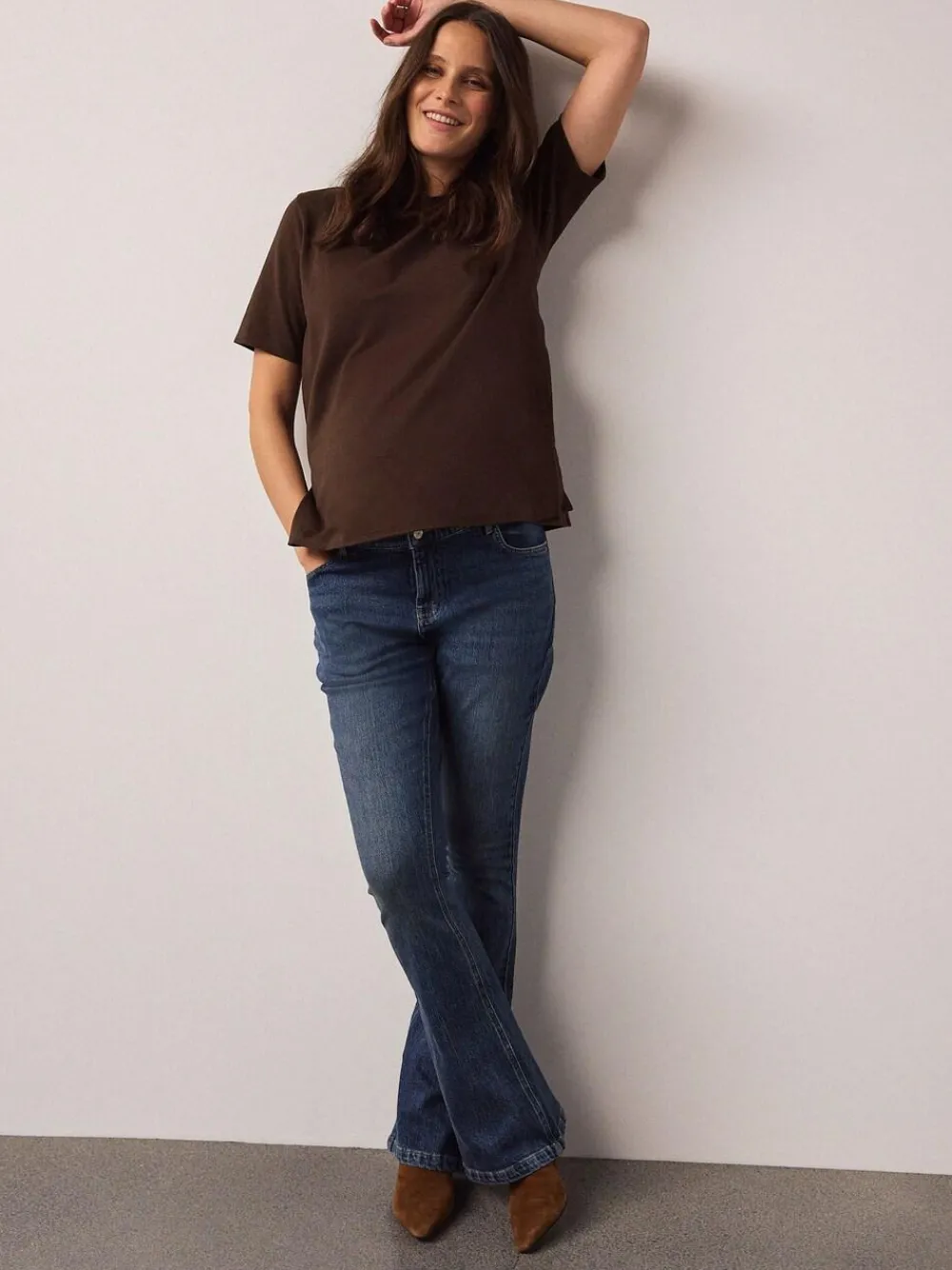 Sale Next Dark Blue Maternity Denim Flare Jeans