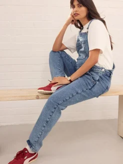 Next Dark Blue Maternity Denim Dungaree^Women Jumpsuits & Playsuits