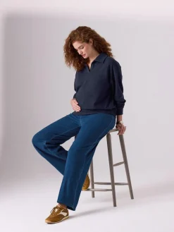 Next Dark Blue Maternity Wide Leg Denim Leggings^Women Jeans|Jeans