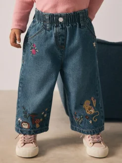 Best Next Dark Blue Mouse Embroidered Jeans (3mths-7yrs)