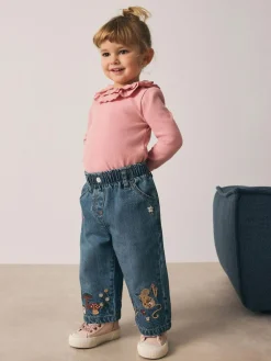 Best Next Dark Blue Mouse Embroidered Jeans (3mths-7yrs)
