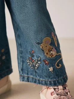 Best Next Dark Blue Mouse Embroidered Jeans (3mths-7yrs)