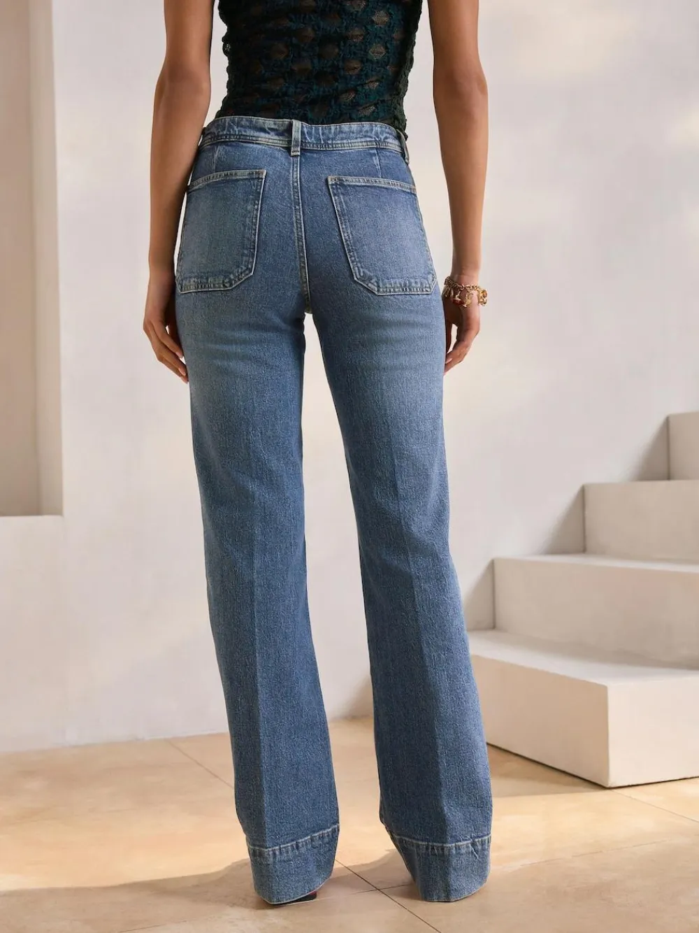 Next Patch Pocket Wide Leg Jeans^Women Jeans|Jeans