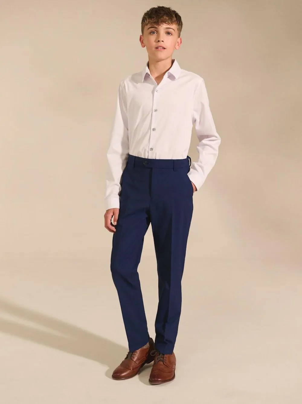 Next Dark Blue Skinny Fit Suit Trousers (12mths-16yrs)^BOY Joggers|Suits & Vest