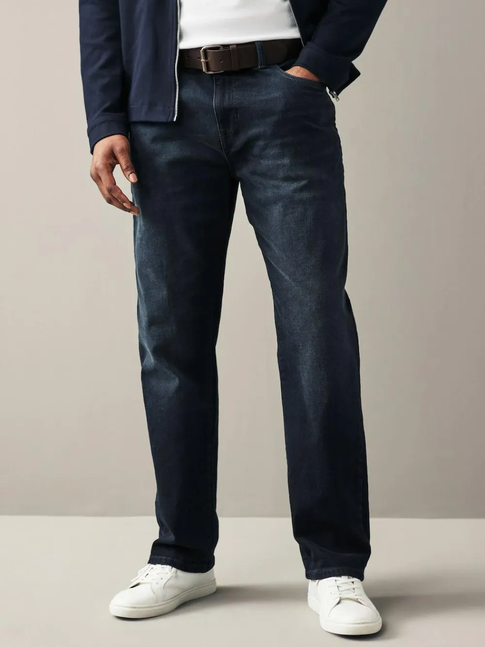 Next Straight Fit Belted Authentic Jeans^ Jeans|Jeans