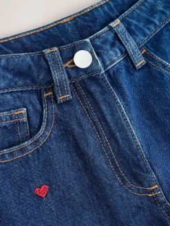 Next Dark Blue Wide Floral Print Embellished Jeans (3-16yrs)^ Jeans