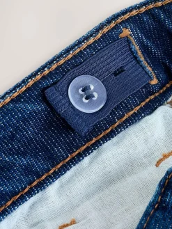 Next Dark Blue Wide Floral Print Embellished Jeans (3-16yrs)^ Jeans