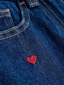 Next Dark Blue Wide Floral Print Embellished Jeans (3-16yrs)^ Jeans