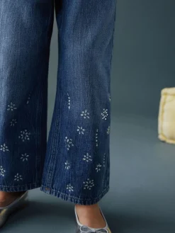 Next Dark Blue Wide Heatseal Embellished Jeans (3-16yrs)^ Jeans