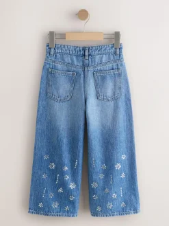 Next Dark Blue Wide Heatseal Embellished Jeans (3-16yrs)^ Jeans