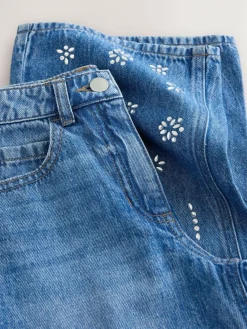 Next Dark Blue Wide Heatseal Embellished Jeans (3-16yrs)^ Jeans