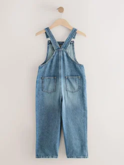 New Next Dark Blue Wide Leg Dungarees (3-16yrs)