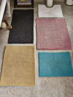 Online Next Dark Charcoal Grey Bobble Shower Mat