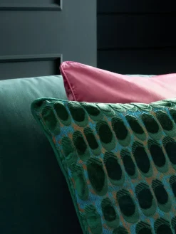 New Next 50 x 50cm Rebel Spot Velvet Cushion Dark Green