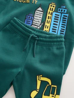 Hot Next Crew Neck Sweatshirt and Jogger Set (3mths-7yrs) (3mths-7yrs) Dark Green