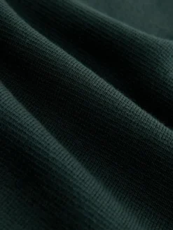 Online Next Dark Green Plain N.Premium Regular Fit 100% Cotton Premium Quarter Zip Jumper