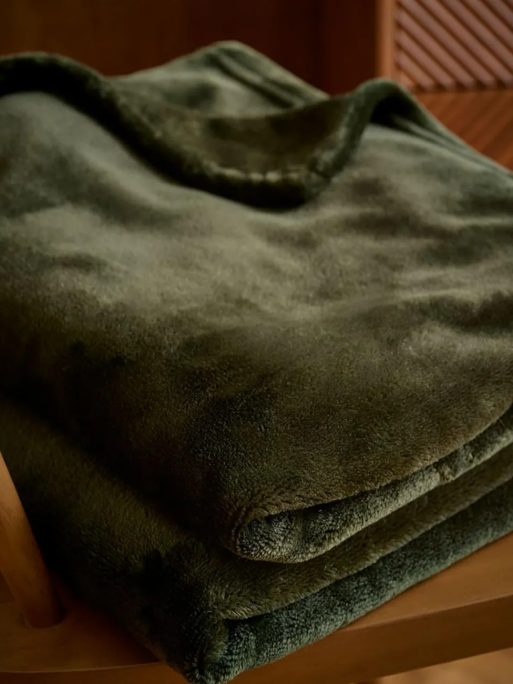 Next Dark Green Plush Fleece Throw^ Cushions & Throws