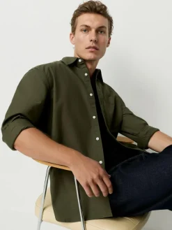 Next Dark Green Regular Fit Long Sleeve Oxford Shirt^ Shirts