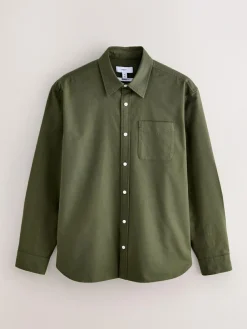 Next Dark Green Regular Fit Long Sleeve Oxford Shirt^ Shirts