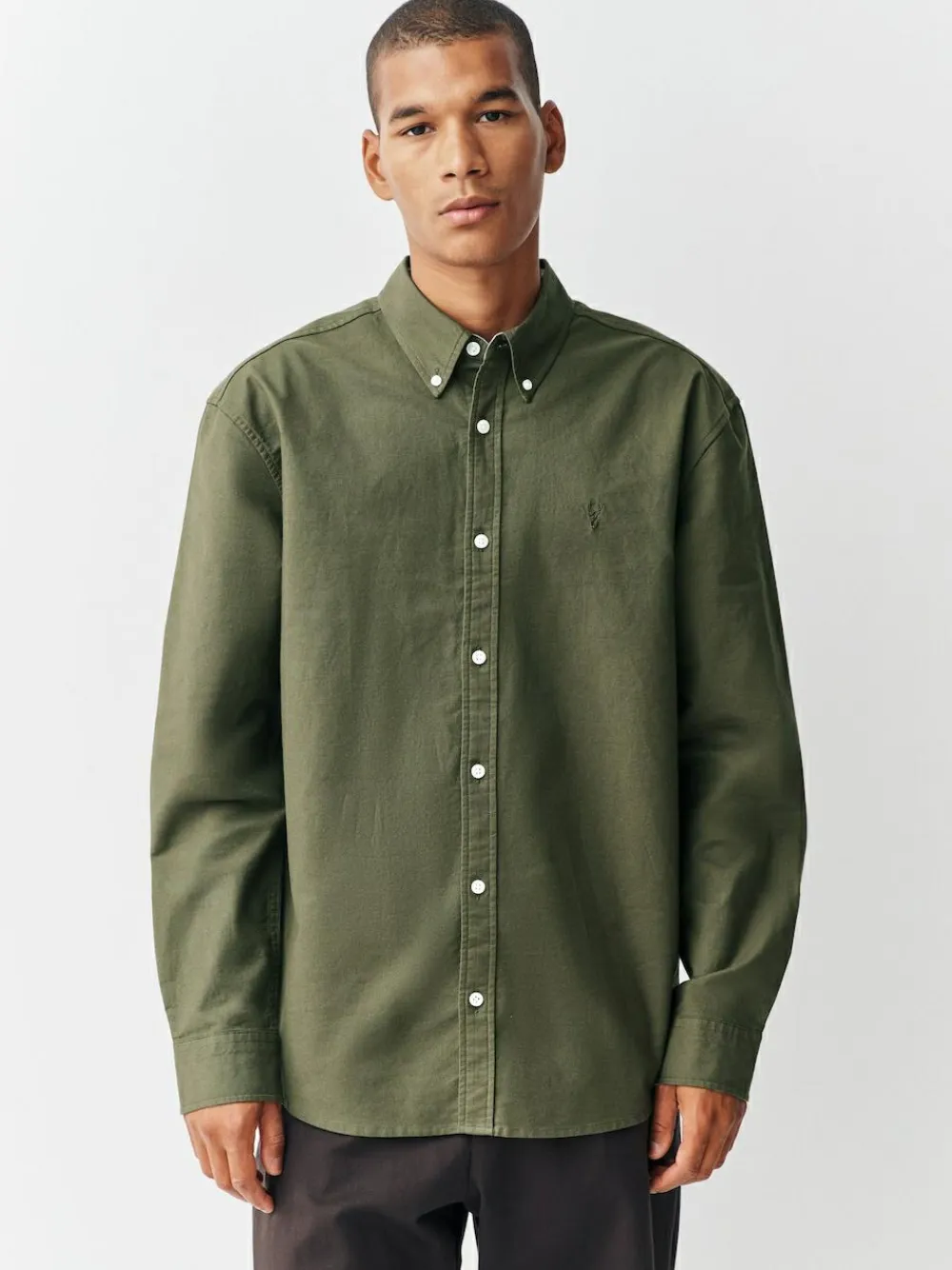 Best Next Dark Green Regular Fit Long Sleeve Oxford Shirt