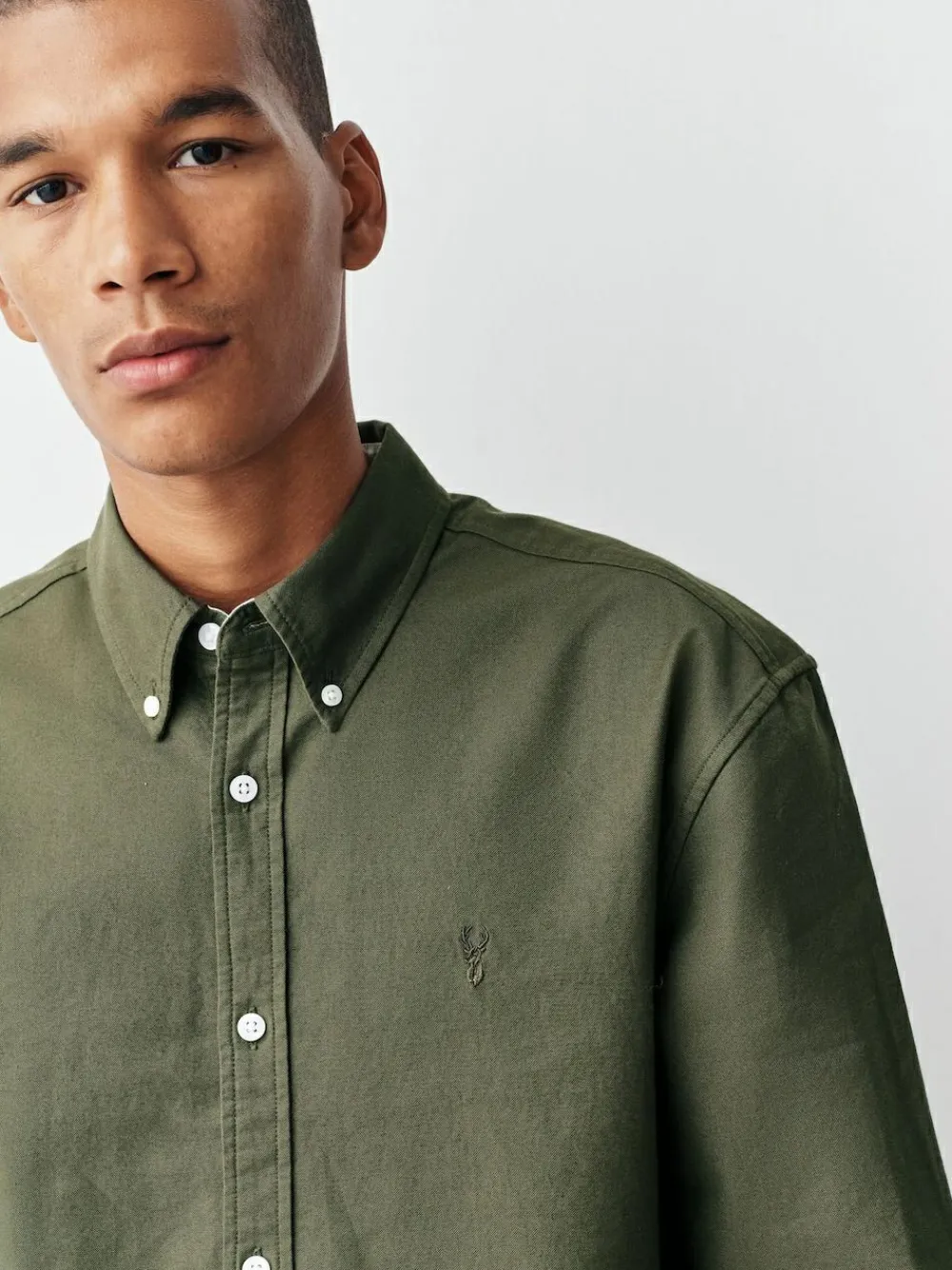 Best Next Dark Green Regular Fit Long Sleeve Oxford Shirt