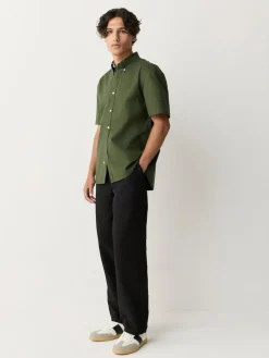 Discount Next Dark Green Regular Fit Short Sleeve Oxford Shirt