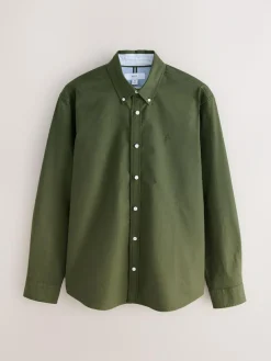 Next Dark Green Slim Fit Long Sleeve Oxford Shirt^ Shirts|Occasionwear