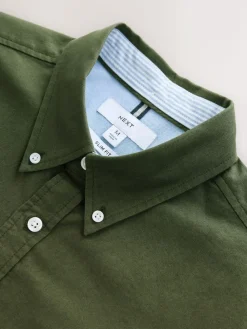Next Dark Green Slim Fit Long Sleeve Oxford Shirt^ Shirts|Occasionwear