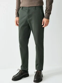 Next Dark Green Slim Fit Stretch Chinos Trousers^ Pants & Chinos