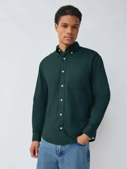 Next Dark Green Soft Touch Oxford Long Sleeve Shirt^ Shirts