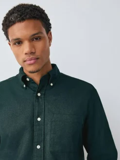 Next Dark Green Soft Touch Oxford Long Sleeve Shirt^ Shirts