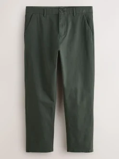 Next Dark Green Straight Fit Stretch Chinos Trousers^ Pants & Chinos