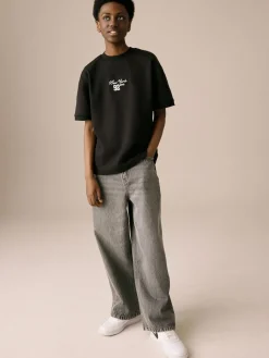 Next Dark Grey Super-wide Fit Authentic Jeans (3-16yrs)