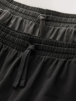 Hot Next Loopback Soft Touch 2 Pack Jogger Shorts Dark Grey/Black